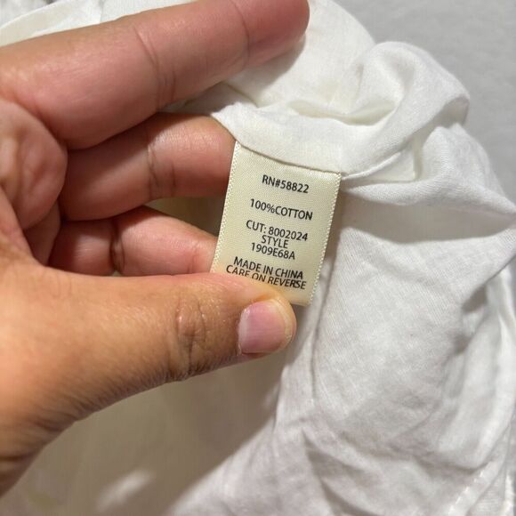 NWT Max Studio Women's Large White Embroidered Round Neck Sleeveless Maxi Dress‎ - Picture 13 of 15